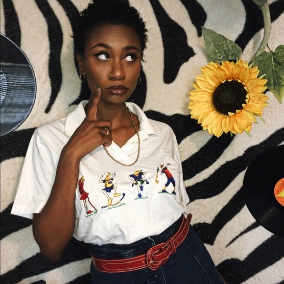 Vintage 90s Embroidered “4 Mad Golfer Gals” Polo - Picture 2 of 2